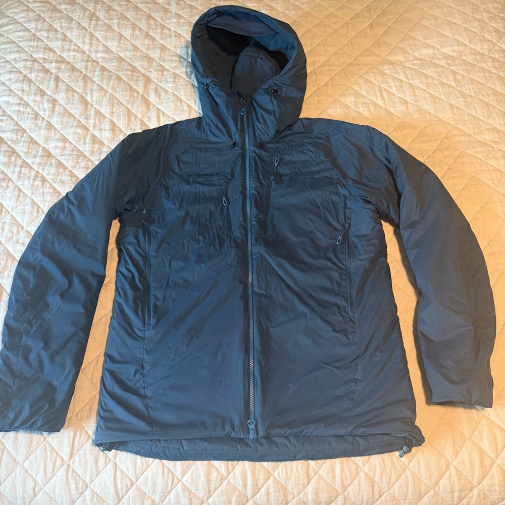 Mammut Blue Lightweight Performance Insulated Hooded Jacket